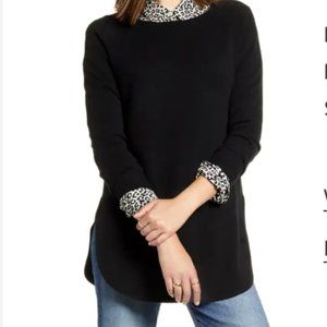 Halogen Shirttail Wool & Cashmere Boatneck Tunic
